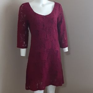 Fushia lace skater style dress in M & L